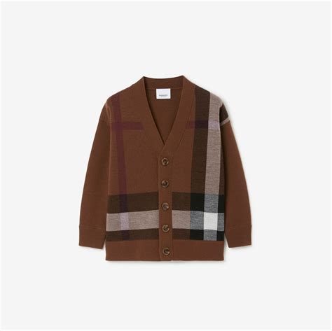 check wool cardigan birch brown